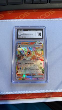 Graded 10 Flareon ex 014/131 Sv Prismatic Evolutions Holo Double Rare EN 270