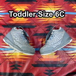 Air Jordan 3 Retro Cool Grey Blue Glow Size 6C Infant Toddler 832033-015