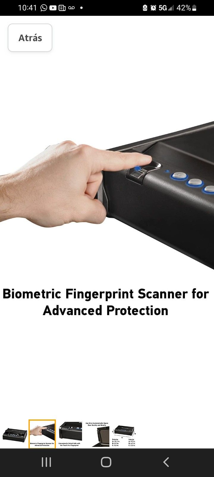 Biometric Pistol Safe Fingerprint