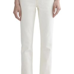 Everlane Women's Way-High Slim High-Waisted Straight Denim Jean  Color: Calico Ecru Size: 29W x 31L  Fabric type 98% Organic Cotton, 2% Elastane Care 