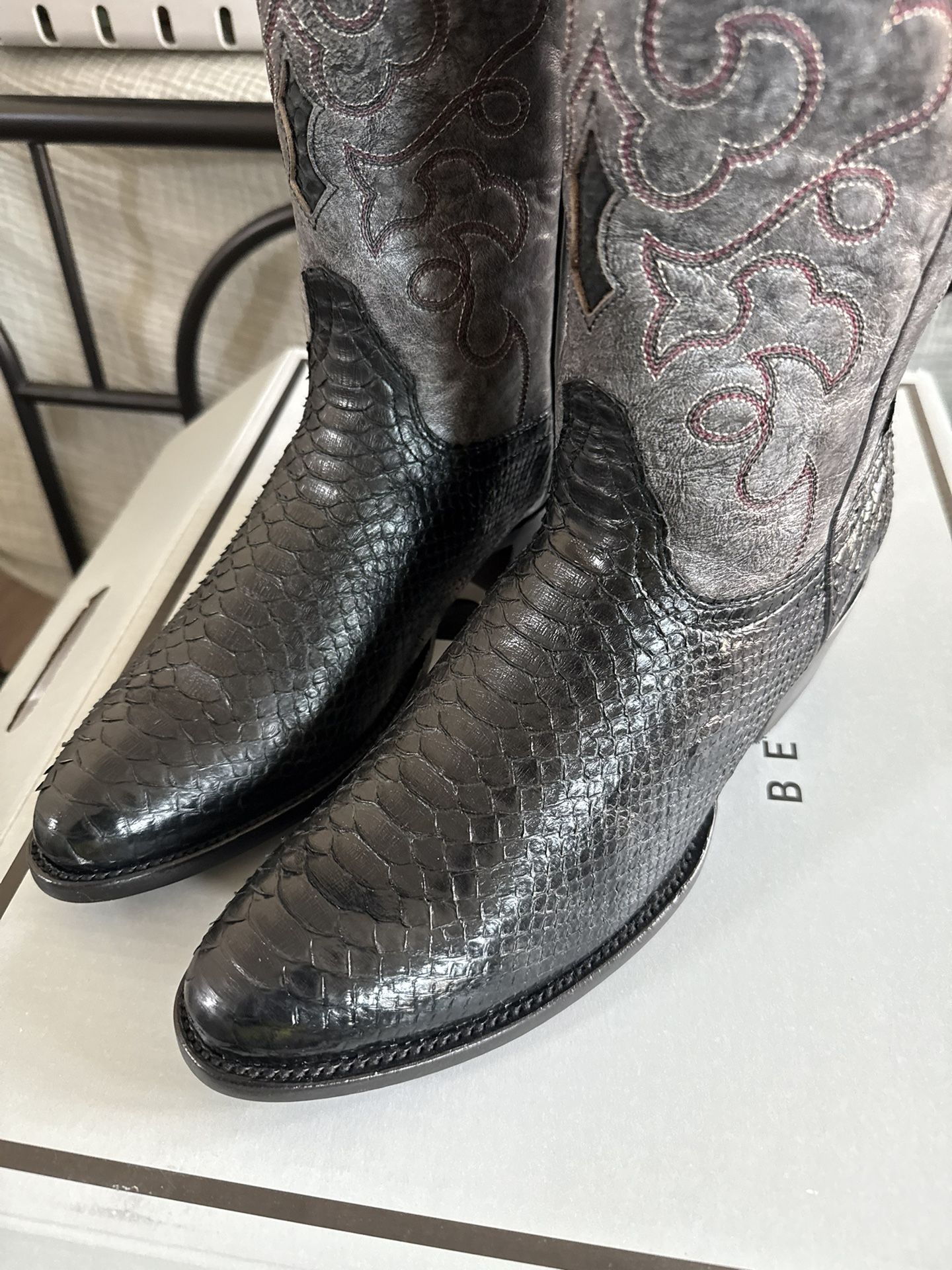 Brand New - Black Python Cowboy Boots