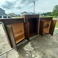 3 Hard Wood Showcase Shelves