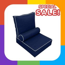 1 Pc 24x24x6 Contrast Pipe Trim Medium Deep Seat Bolster Insert Slip Cover Set AD101 | Deep Seat Bolster Cushion Complete Set | Inserts & Covers