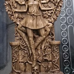 Hand Carved Hekate Hecate Statue from Ukraine
