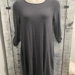 Apt.9 Dark Gray Sweater Dress Or Tunic W Pockets Size Small