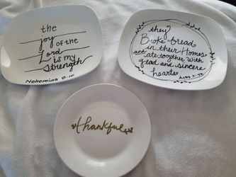 Three decorative plates
