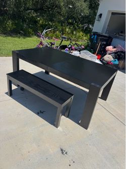 Black wood Dining Table seats up to 8