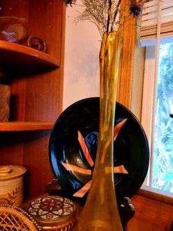 Vintage Tall Glass Vase