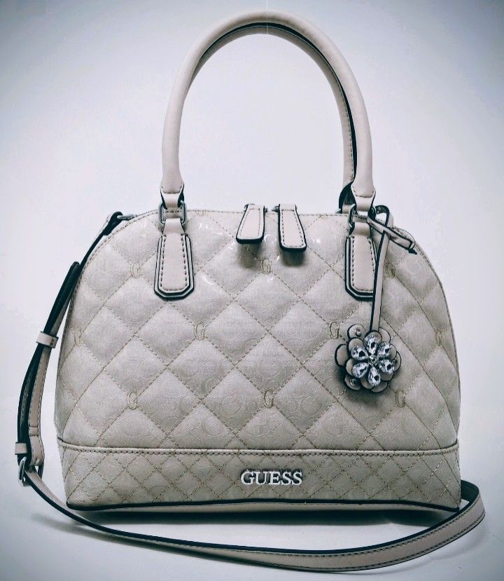 Guess Embroidered Quilted Satchel Like New So Cute