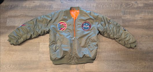 Up And Away USAF TOP GUN MA-1 JUNIOR FLIGHT BOMBER JACKET S-14 Cockpit Small