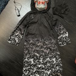 Light Up Skull Mask With Skull Costume Youth Small 