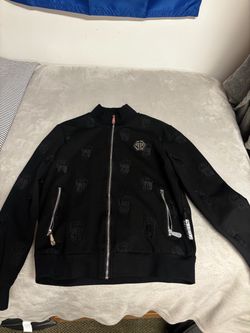 Phillipp Plein Homme All-Over Embroidered skull Zip-Up Jacket