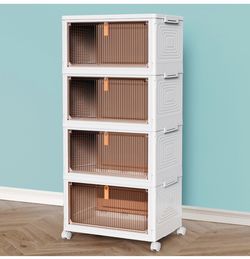 NIB: 4 Tier Plastic Storage Bins with Lid 23QT - Stackable Storage Bins