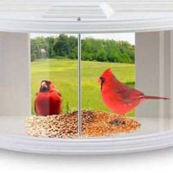 JOYSEUS Window Bird Feeder, 180° Clear View Bird Feeder, Durable and Elegant in-Window Bird Feeder for Watching Birds - Embrace The Delight of Bird Fe