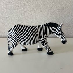 Hand Carved Wooden Painted Zebra