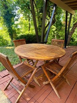 5pc Teak Outdoor Patio Dining Furniture