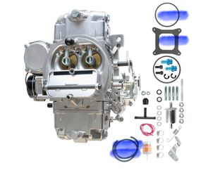 Carburetor 0-80508S for Holley 750 CFM 4160 series 4 barrels with square flange, electric shutter and secondary vacuum, dual input compatible with kic