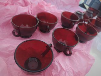 Antique Red Vintage Glassware I Will Ship Or Deliver Valentine's Day Gift