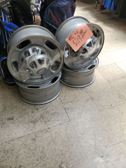 Chevy 8 lug steel wheels.