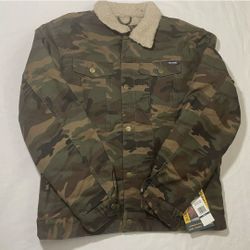 Men's Workwear Xl Jacket Camouflage Army Canvas Sherpa Bass Creak Outfitters 