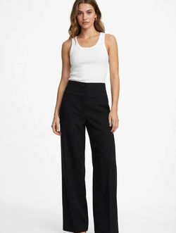 Bill Blass New York - Black High-Waisted Wide Leg Dress Pants - Size 8