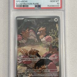 Pokemon PSA 10 GEM MINT SPEAROW graded Slab