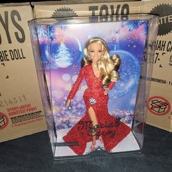 Barbie Mariah Carey Holiday Signature Christmas Doll Red Dress In Hand