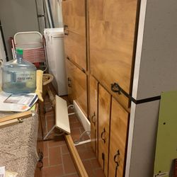 2 Good Condition  Matching Wood Cabinents