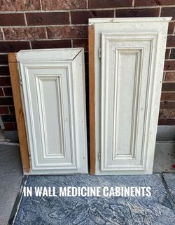 Two Wood Medicine Cabinets (install in wall) REDUCED