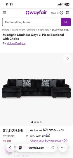 3 Piece Midnight Sectional
