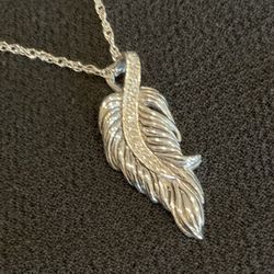 Bradford Exchange “When Angels Are Near” Diamond Pendant Necklace