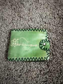 Martinique Green Leather Souvenir Wallet