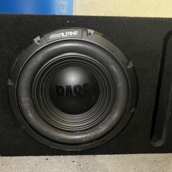 Alpine® W Series 10" Bass Car Subwoofer With Box And Memphis Audio  SE1200.4 Amplifier