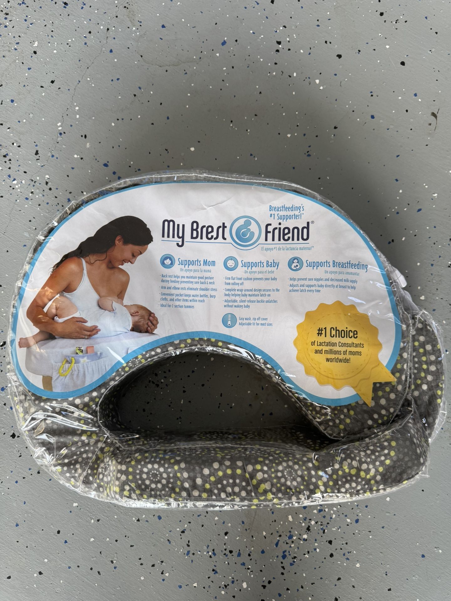 My Brest Friend Original Nursing Pillow Enhanced Ergonomics Essential Breastfeeding Pillow Support For Mom & Baby W/ Convenient Side Pocket, Double St