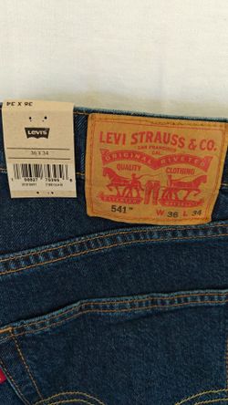 New Levis 541 36x34, blue stretch denim, tapered athletic fit