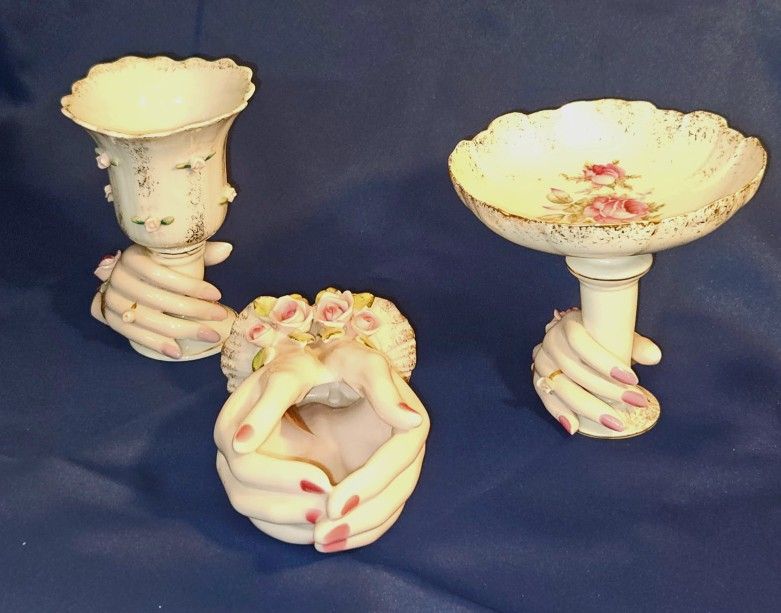 Vintage Porcelain Hand Set 1950s Made In Japan