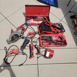 Milwaukee Power Tools, Utility Crimper, Sawzall, Drill, Battery Charger, Circular Saw
