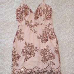 Spaghetti Strap Sequin Party Dress