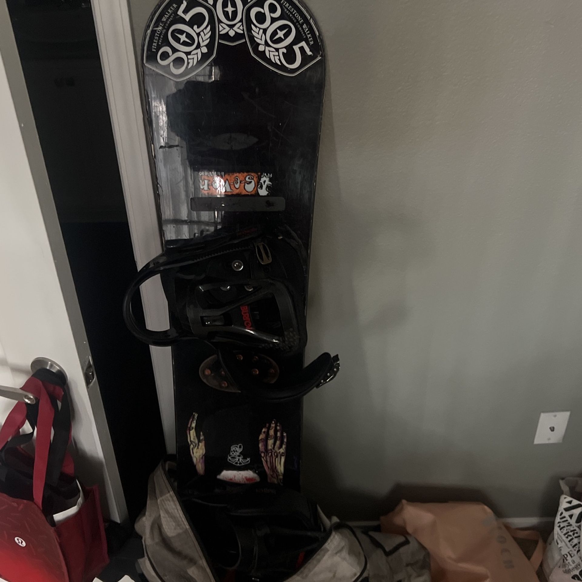 Snowboard With Boots.