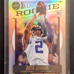 2020 Panini Legacy Justin Jefferson Silver Prizm Rookie Card RC 