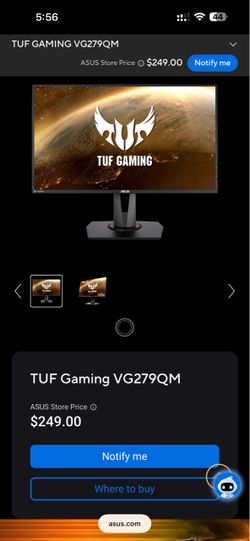 TUF Gaming VG279QM HDR G-SYNC 27” 280Hz