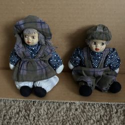 Miniature Porcelain With Cloth, Body Dolls, Collectors