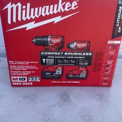 M-18 Brushless Hammer/ Impact 4.0 ,2.0 Batteries . Charger & Bag