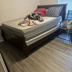Sleigh Bed Cherrywood Bed frame 