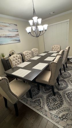 9 pc modern wood formal dining set
