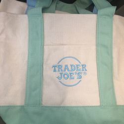 Trader Joe’s Mini Pastel Canvas Tote Bag (Green)