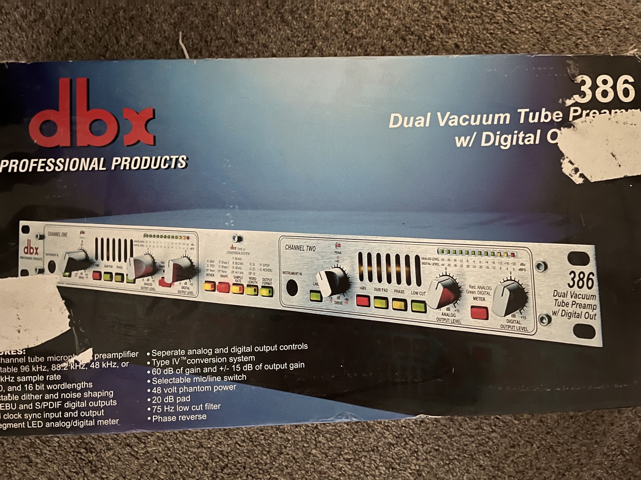 DBX 386 Dual Tube Preamp