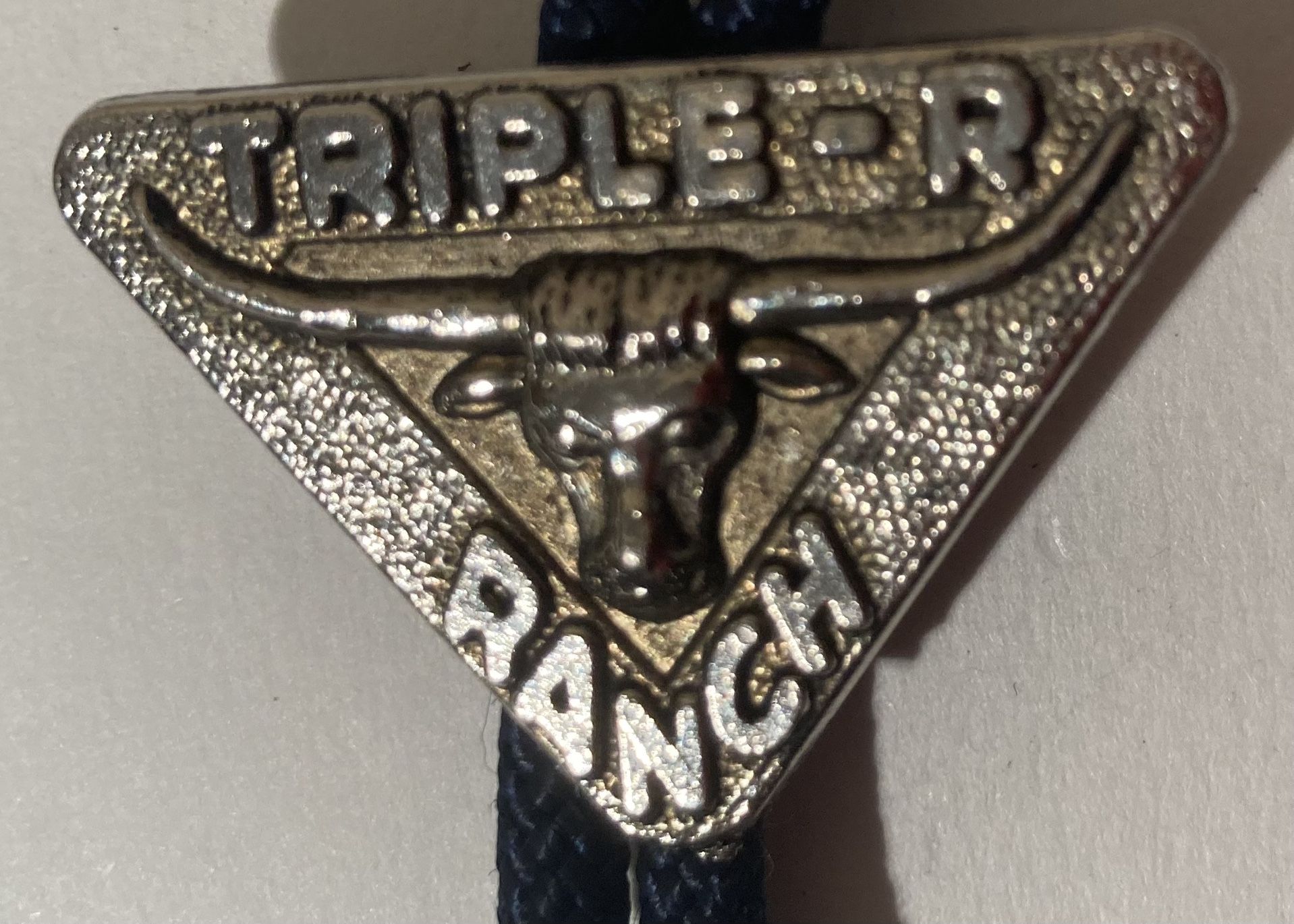 Vintage 1957 Bolo Tie Silver Triple R Ranch, Walt Disney Quality