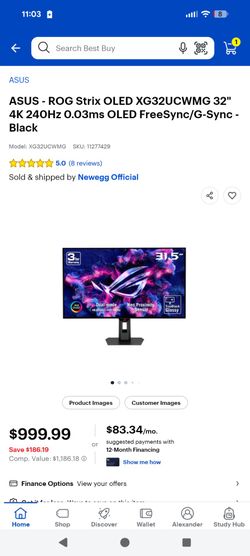 ASUS - ROG Strix OLED XG32UCWMG 32" 4K 240Hz 0.03ms OLED FreeSync/G-Sync-

Blac