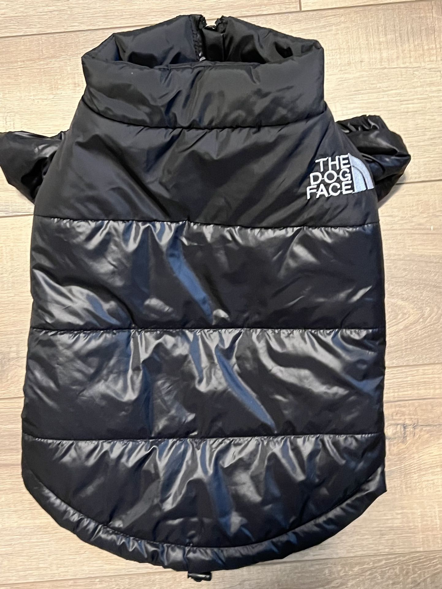 The Dog Face Like North Face Black Puffer Dog Jacket Size XL - 40CM